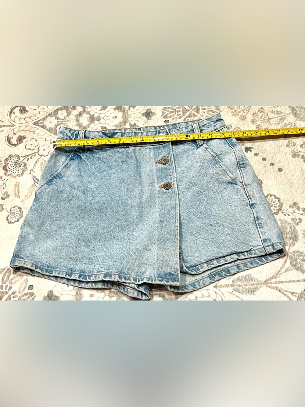 Zara Denim Skort Light Blue Wash Size Medium - Picture 4 of 6